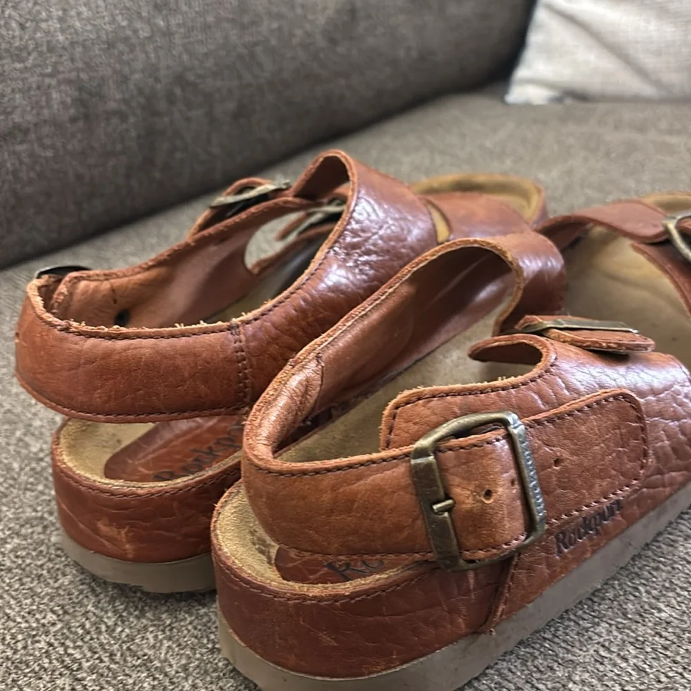 Rockport #M1909‎ brown Leather Men’s Sandals Size 10